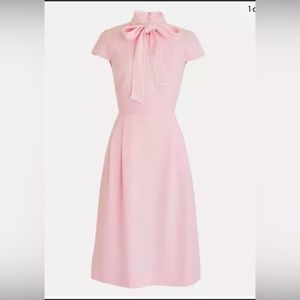 J. Crew Pink tie Neck 365 Crepe Dress